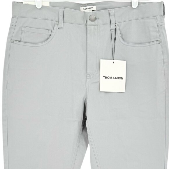 Thom Aaron Men's Stretch Slim Fit Lightweight Gray Chino Pants Size 36x30 NWT - Picture 3 of 12